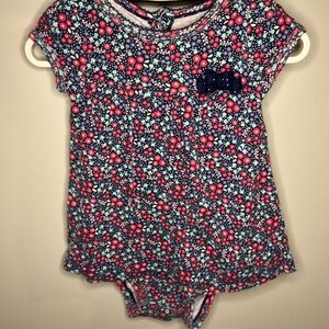 Child of Mine Navy and Pink Floral Romper